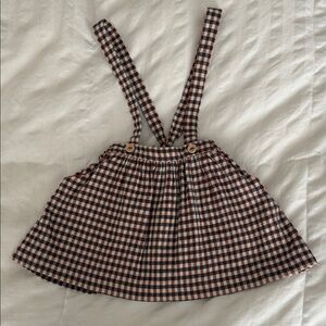 Zara Kids Checkered Skirt with Suspenders